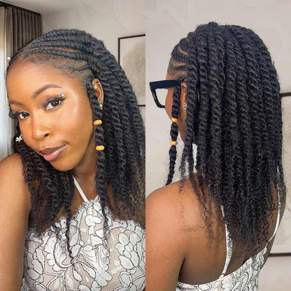 QVR Natural Black Afro kinky Bulk Hair Extensions For Braiding Dreadlock Human Hair