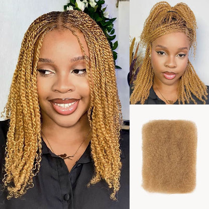QVR Natural Black Afro kinky Bulk Hair Extensions For Braiding Dreadlock Human Hair
